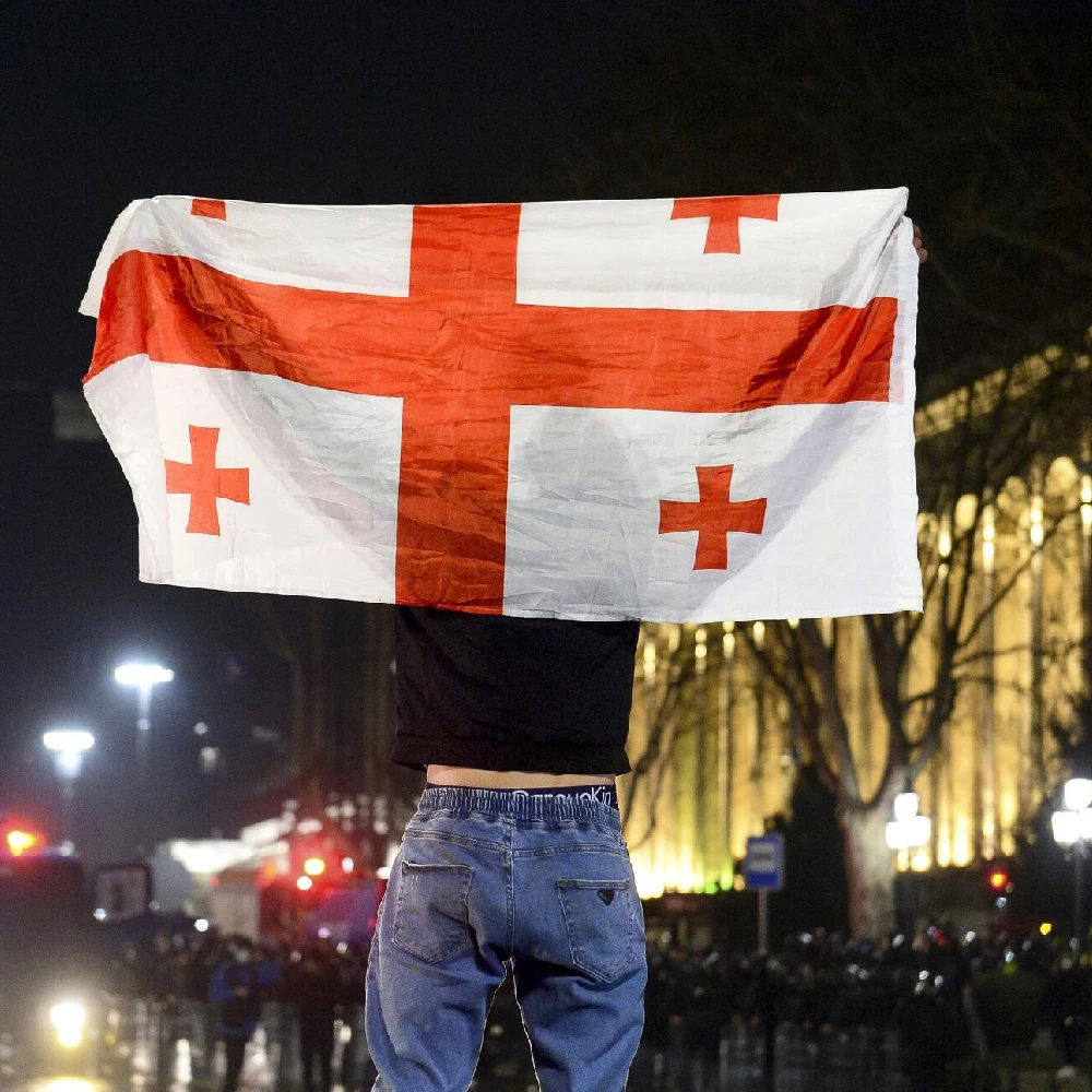 FLAGLINK 90x150cm bandera colgante de poliéster geo ge Georgia para decoración del hogar