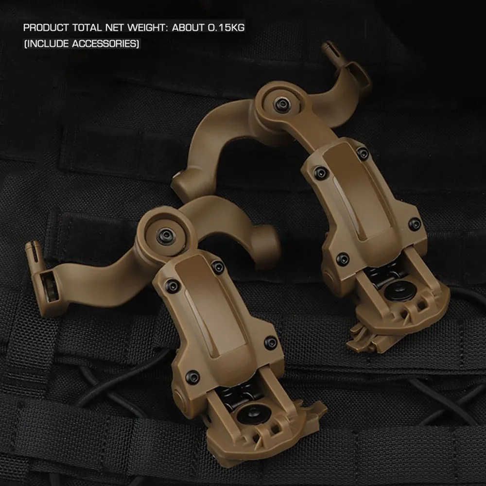 Adaptador de montaje en riel para auriculares tácticos, para caza, casco Airsoft rápido, OPS Core ARC/Team Wendy M-LOK, equipo de soporte para auriculares - imagen 2
