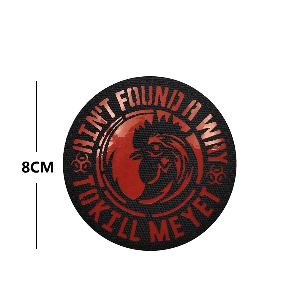 Insignia reflectante grabada con láser para exteriores, brazalete bordado de gallo táctico con flor de gallo, parche de gancho para mochila DIY personalizado - imagen 5