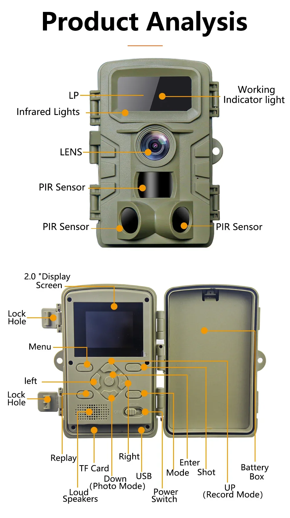 PR701 cámara de caza IR para vida silvestre vídeo 4K trampa de 48MP tiempo de disparo rápido IP66 impermeable para monitoreo de seguridad de vida silvestre al aire libre - imagen 5
