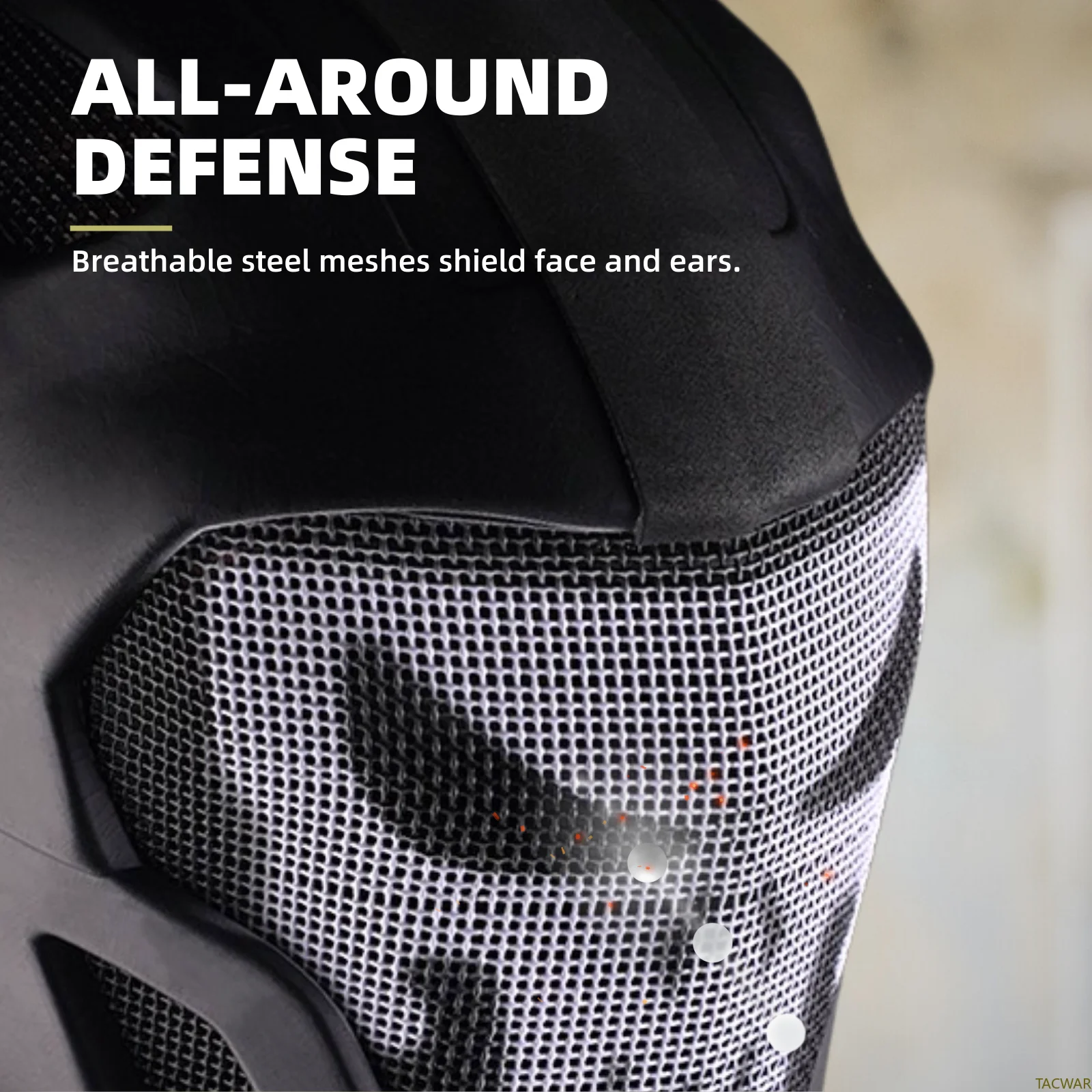 EVA Airsoft Helmet Full Face with Breathable Steel Mesh, Ultra-Light Large Area Ventilation Adjustable Buckle Skull Mask - imagen 3