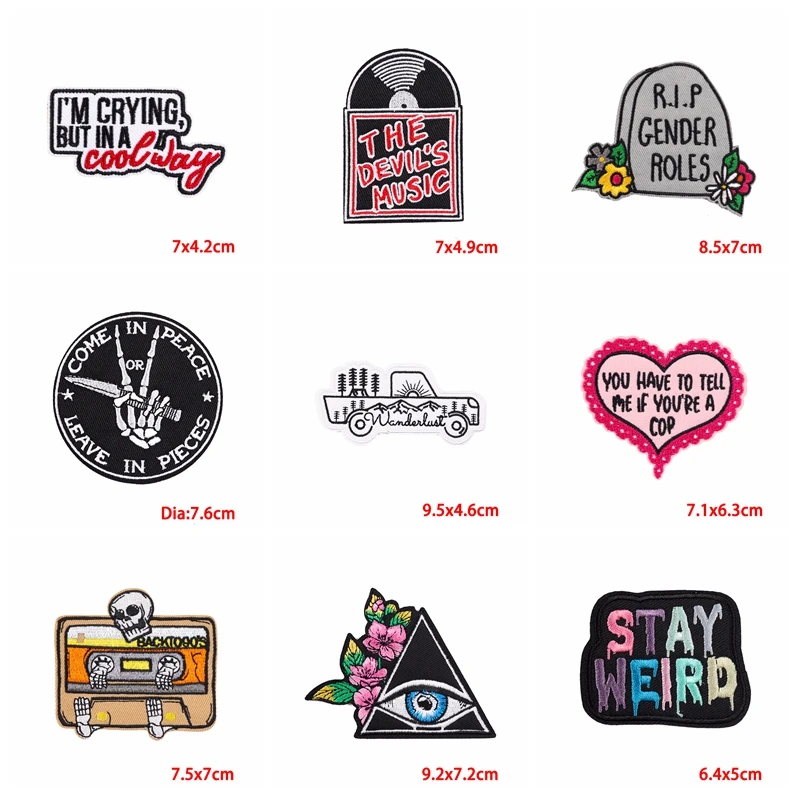 5 unids/lote, parche bordado con letras de dibujos animados, parches para planchar más extraños para ropa, parche termoadhesivo para coser ropa - imagen 4