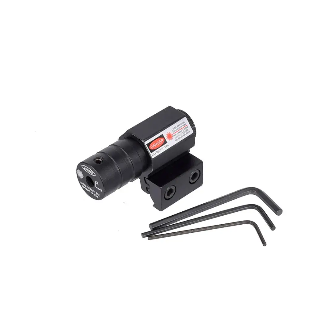 Mini mira láser táctica de punto rojo para Rifle, pistola de caza de tiro, juguete de caza ajustable de 11mm y 20mm con batería - imagen 2