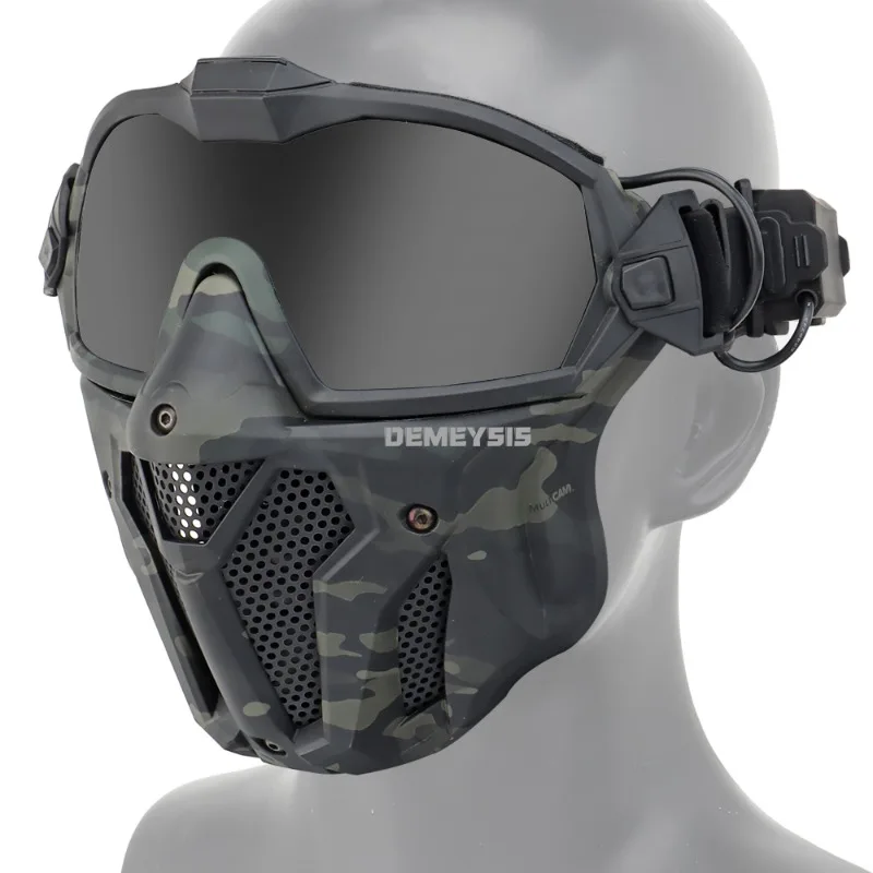 Máscaras faciales completas Airsoft, gafas desmontables con ventilador antiniebla, máscara protectora táctica de Paintball, conjunto de gafas, máscara CS de caza - imagen 5