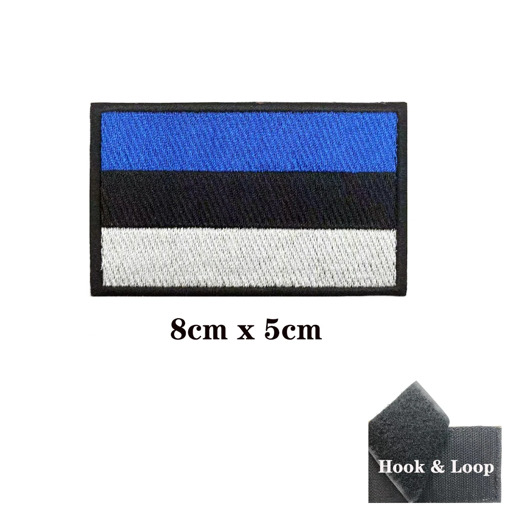 Banda para el brazo de la bandera de Estonia, parche bordado de Velcro o planchado, insignia de tela, raya Moral militar, 1 unidad - imagen 3