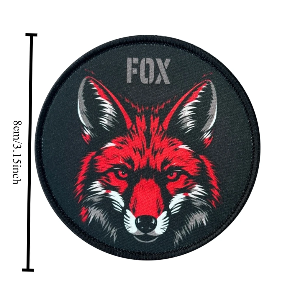 Parche táctico de cabeza de zorro, parches divertidos de gancho y bucle, insignia de moral, brazalete del ejército militar, pegatinas para mochila - imagen 2