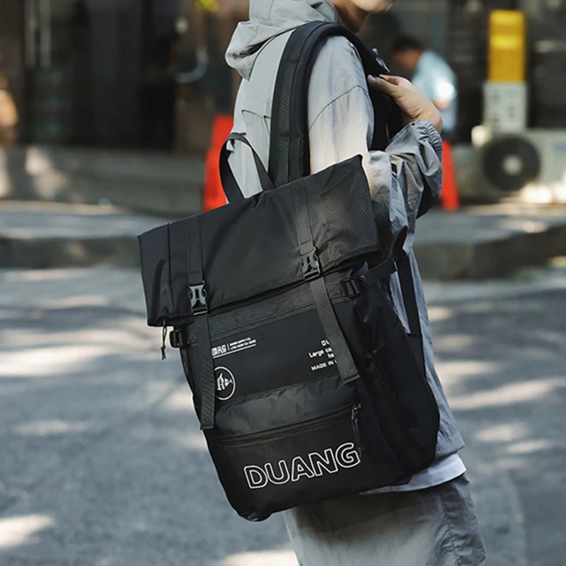 Mochila de gran capacidad a la moda, mochila para viajes al aire libre, Camping, bolsa de senderismo de gran capacidad, senderismo informal Unisex de nailon para estudiantes - imagen 4