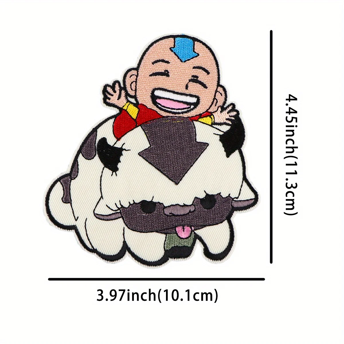 Parche de dibujos animados divertido Avatar ATLA Appa y Aang: lindo aplique bordado para planchar/coser para chaquetas, bolsos y ropa DIY - imagen 2