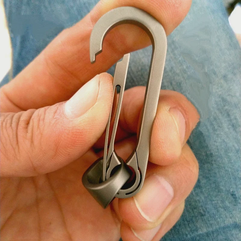 LLavero de aleación de titanio para hombres y mujeres, hebilla de herradura, articulación Universal giratoria, antipérdida, Simple, enlace de anillo, colgante de cintura - imagen 2