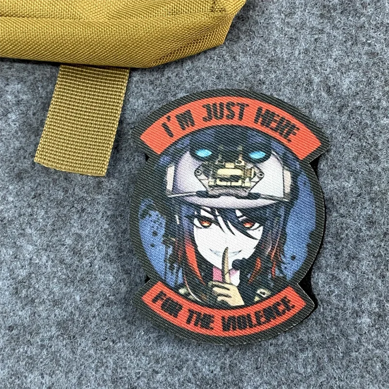 Parches con estampado de Anime, insignias de moral táctica, brazaletes de gancho y bucle, pegatinas de mochila, I'm Here for The Violence - imagen 2