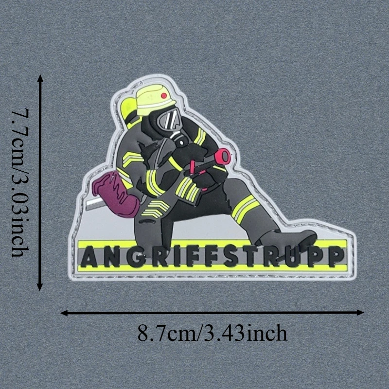 Parche de PVC 3D de lucha contra bomberos, chaleco táctico, insignia de moral con gancho y bucle, pegatina decorativa para mochila, parches para brazalete para ropa - imagen 3