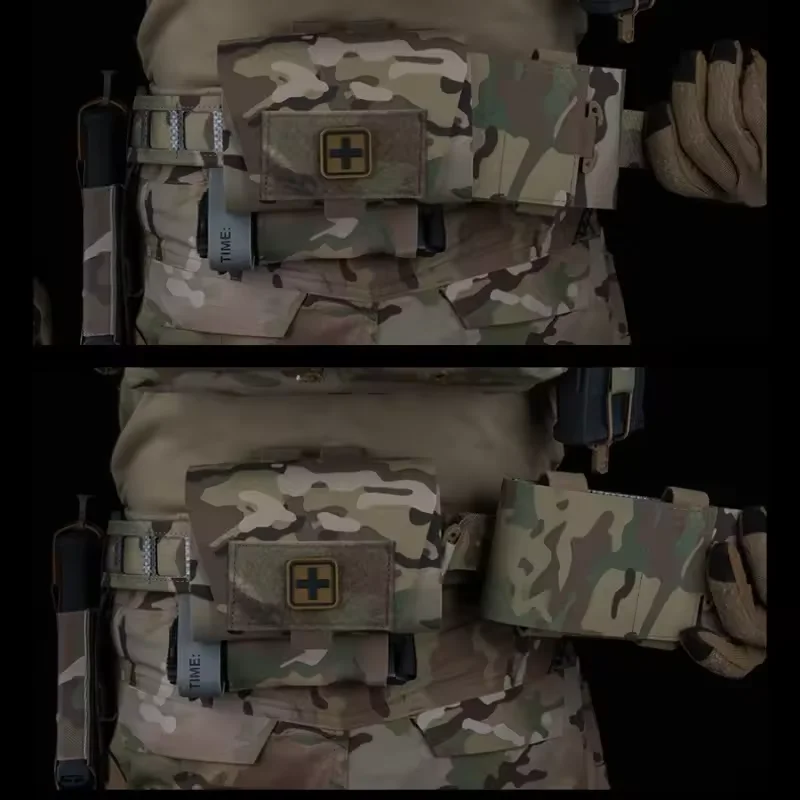Bolsa médica ligera pequeña táctica V2, botiquín de primeros auxilios, diseño dividido montado en sistema M para accesorios de caza de fácil acceso - imagen 5