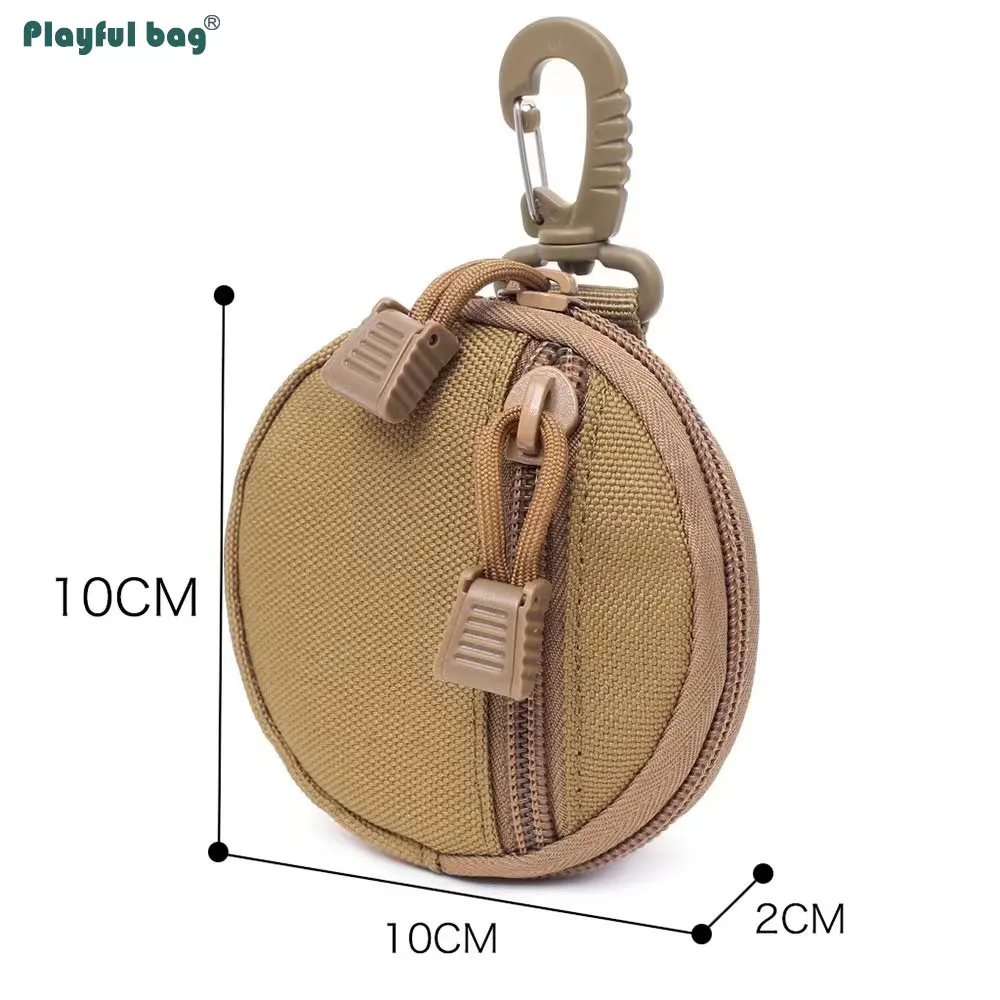 Bolsa redonda táctica para exteriores 1000D, funda para llaves, monedero, bolsa de almacenamiento EDC, paquete de auriculares, bolsa pequeña EDC para exteriores AVA273 - imagen 4