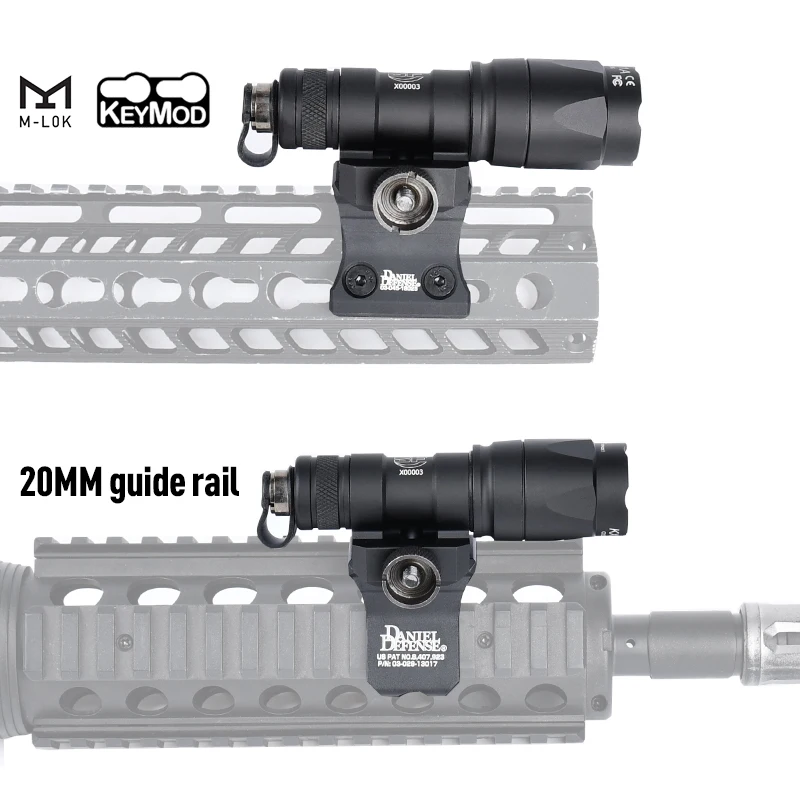 Táctico Airsoft Surefir M300 M300A M600 M600C Flahslight con DD Offset Mount Fit 20mm Rail MLOK KEYMOD Hunting Weapon Light - imagen 4