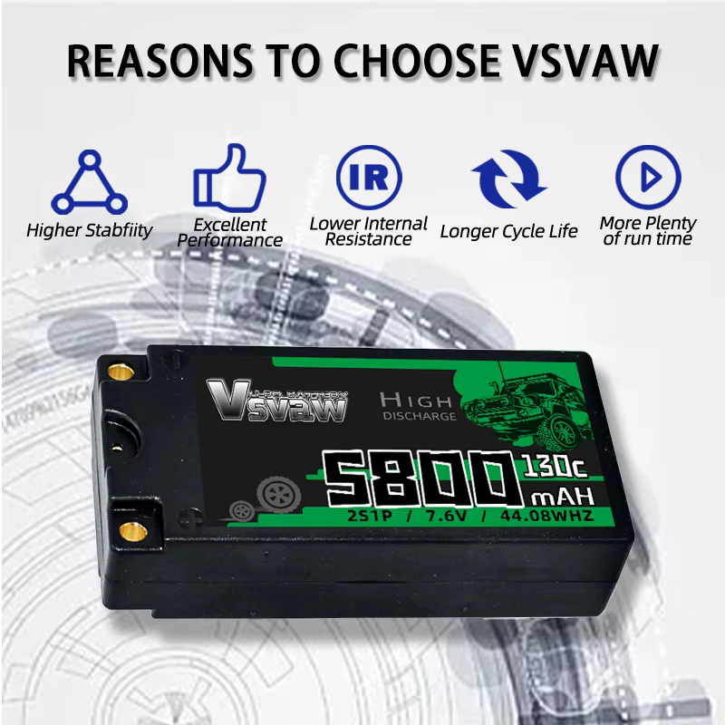 Batería LiPo VSVAW con carcasa rígida y conector Deans RC - imagen 4