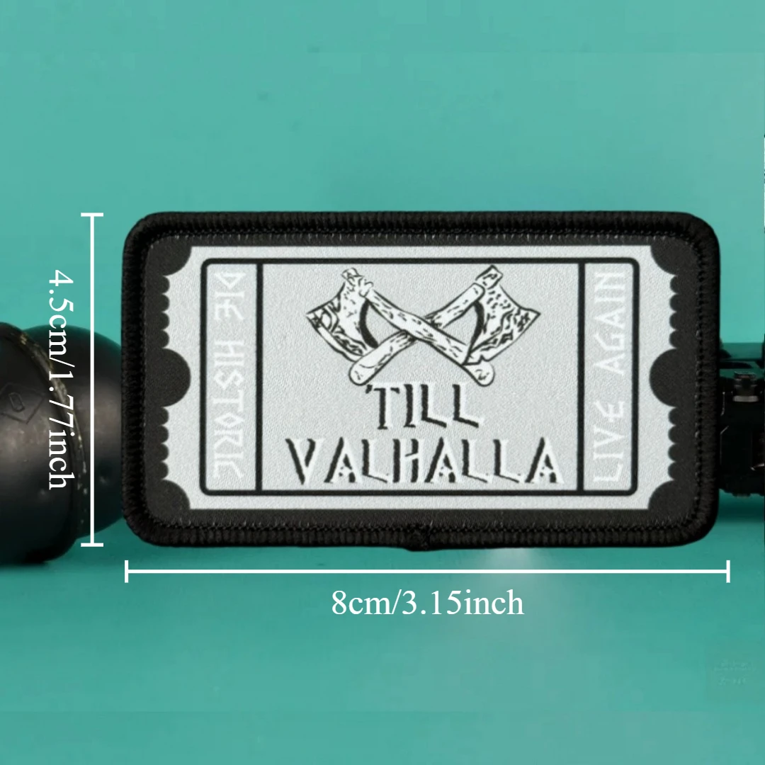 Parche del ejército de Valkyrie "Till Valhalla", insignia de moral táctica, parches de gancho y bucle impresos para ropa, pegatina de equipo militar - imagen 2