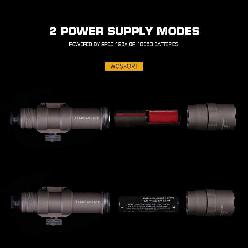 Linterna táctica WST S-M600DF de 800 lúmenes con opciones de montaje duales para sistemas de rieles universales - imagen 5