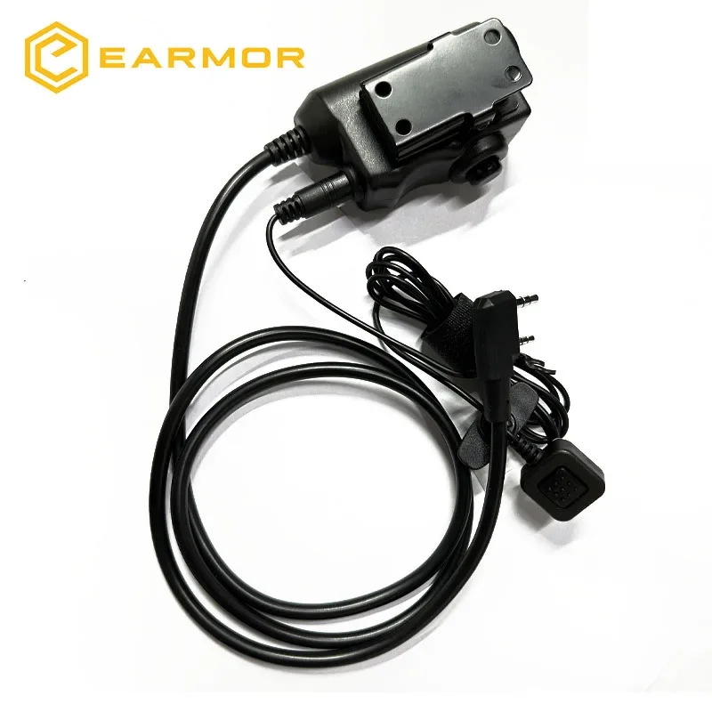 Adaptador PTT EARMOR M52 para auriculares tácticos de comunicación, cascos militares de empuje para hablar, PTT Kenwood para auriculares Earmor M32/M32H - imagen 3