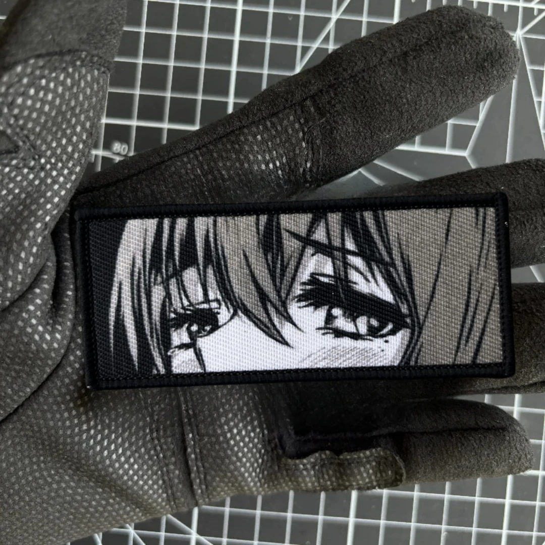 Insignia de moral de chica llorando, parche táctico, brazalete de Anime, estampado de parches de gancho y bucle para ropa, pegatina para mochila - imagen 2