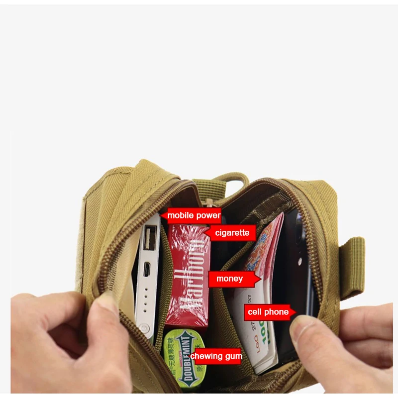 Bolsa de herramientas EDC para hombre al aire libre, bolsa Molle táctica 1000D, riñonera militar, chaleco, cartera, funda para teléfono, bolsa compacta de caza, nuevo estilo - imagen 5