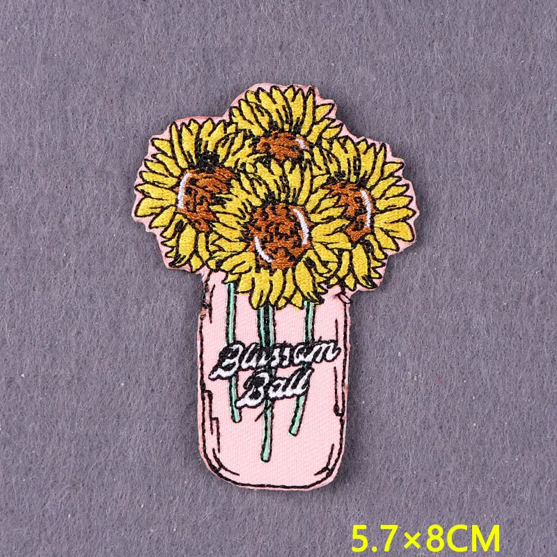 Parche bordado de flores para ropa, parches de rayas de cristal para planchar en la ropa, insignias de Luna DIY en la mochila, accesorio - imagen 5