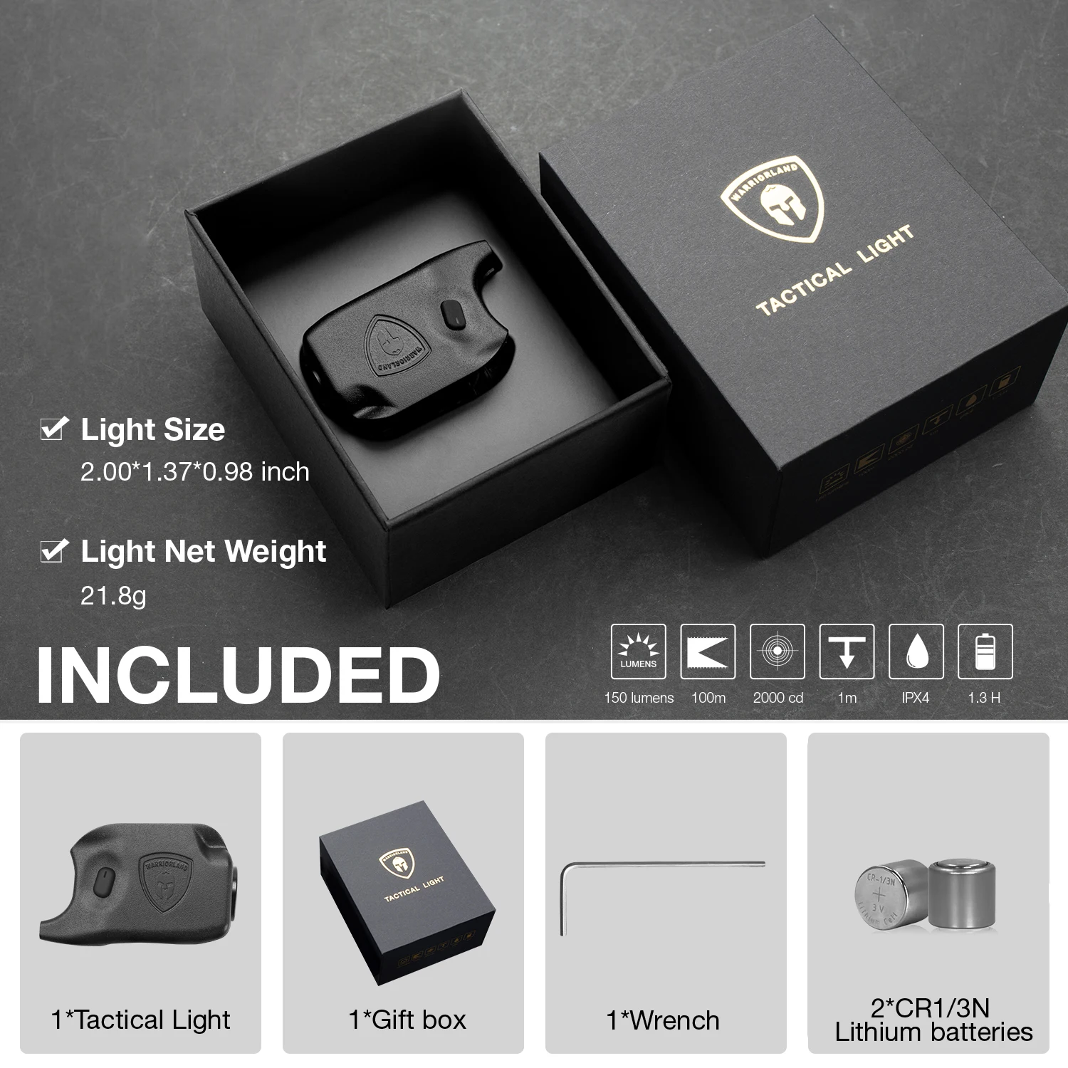 Glock G42/G43/G43X/G48 - Mini luz táctica para pistola 150 lm