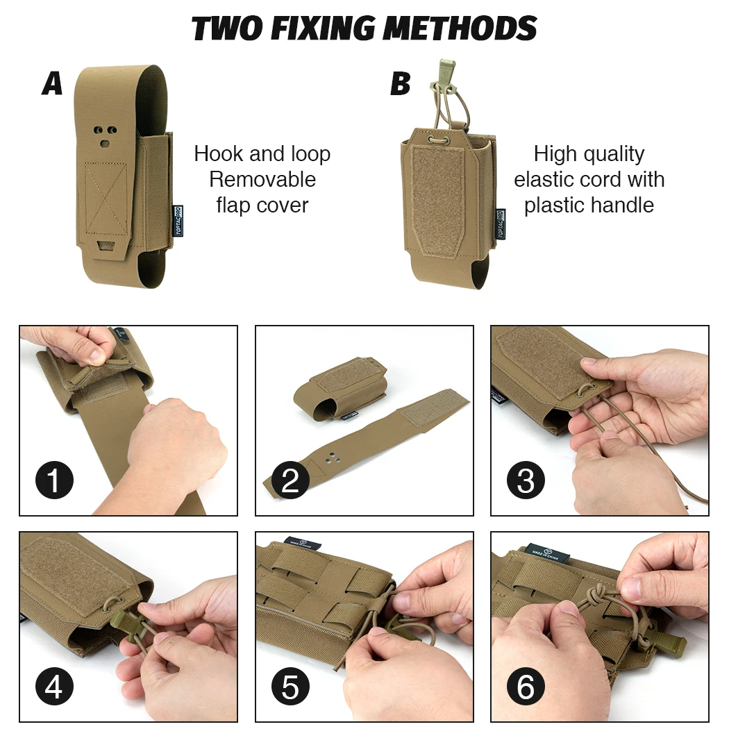 TOPTACPRO táctico doble 5,56 Mag bolsa MOLLE revista bolsa Mag Carrier Camo 8530 - imagen 4