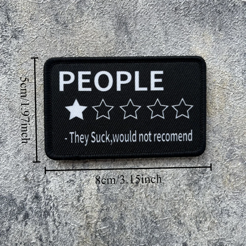 Parche sarcástico de revisión de personas, moral táctica, brazalete del ejército militar, parches de gancho y bucle impresos para ropa, pegatina para mochila - imagen 2