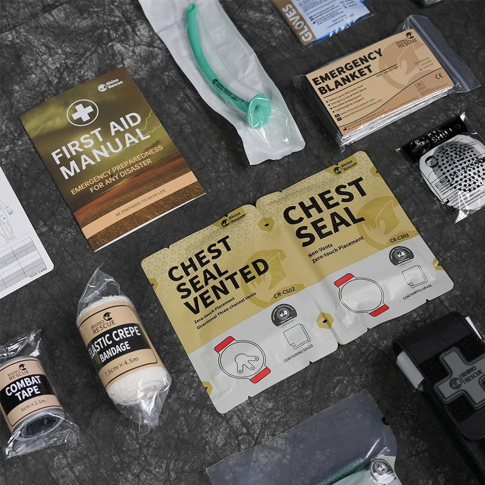 Kit de trauma de emergencia de rescate de rinoceronte, IFAK táctico de combate para suministros de respuesta de primeros auxilios - imagen 3