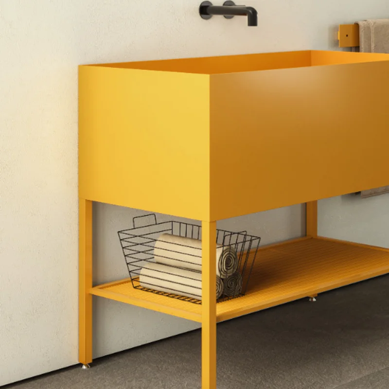 Lavabo integrado de piedra, lavabo integrado blanco, mueble de baño combinado, mueble de baño - imagen 2