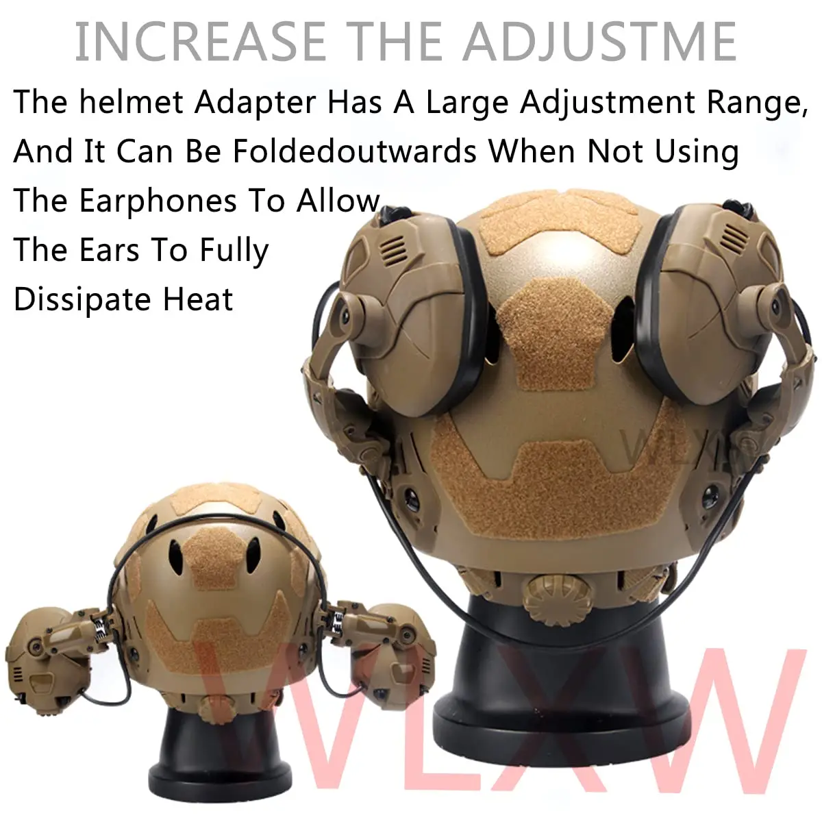 Auriculares tácticos retráctiles recargable por Bluetooth, auriculares Airsoft con cancelación de ruido, micrófono con orejera de silicona - imagen 4