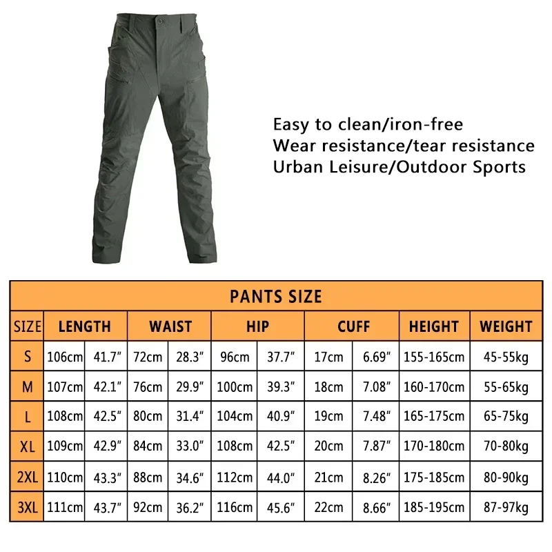 Pantalones informales ligeros para hombre, pantalones tácticos de secado rápido para pesca, senderismo al aire libre, carga de nailon, caza de trabajo - imagen 2