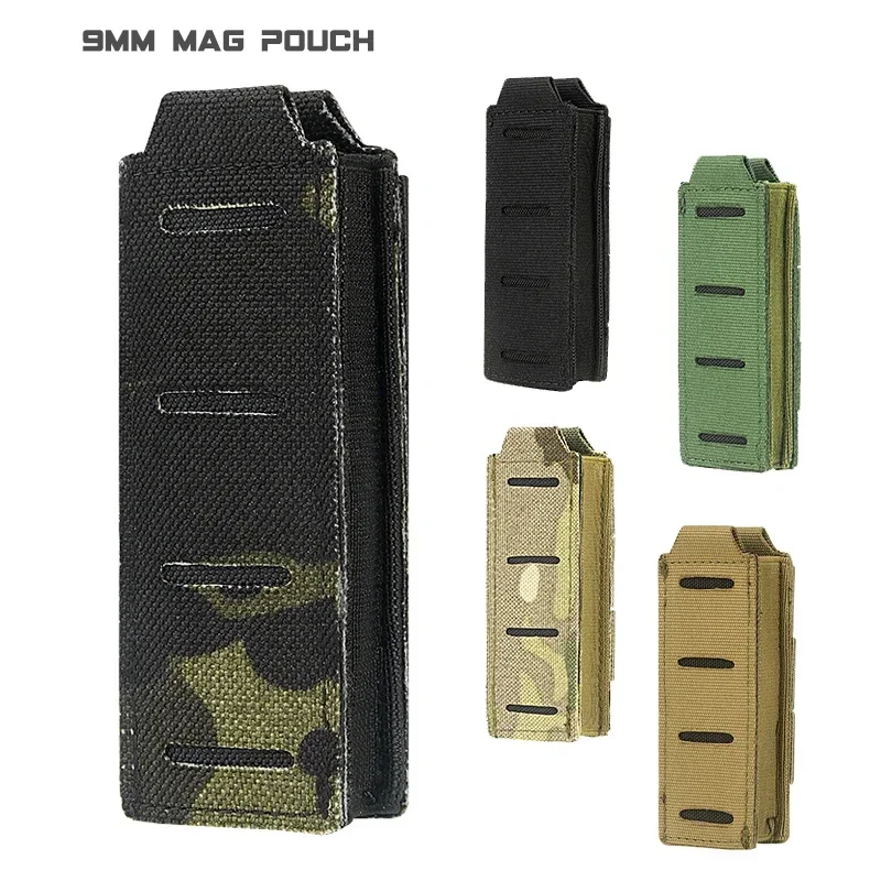 Tactische Single Pistol Magazine Pouch Outdoor Molle Open-Top Magazine Pouch voor G M1911 92F 9mm .40 Mags Zaklamp Holster