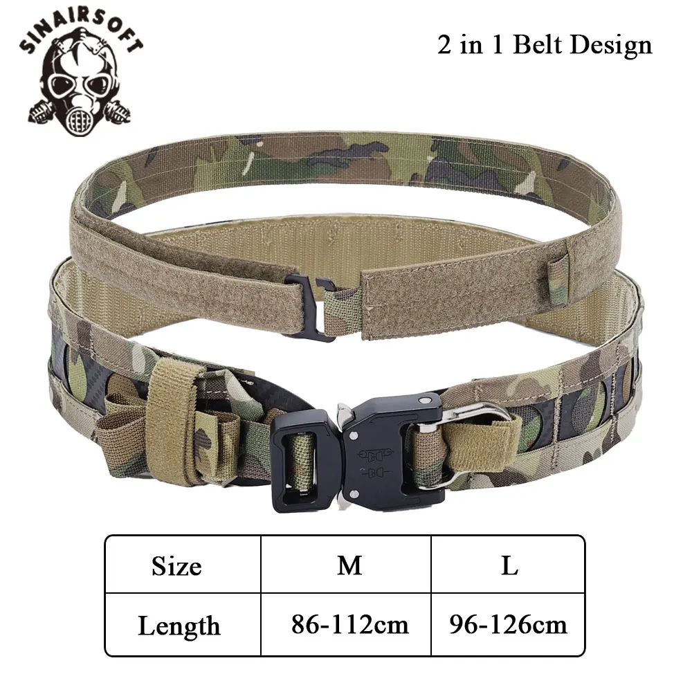 Cinturón táctico FC MOLLE Bison, hebilla con anillo en D, gancho ligero, pretina de entrenamiento de perfil bajo, equipo Airsoft, accesorios de caza - imagen 2