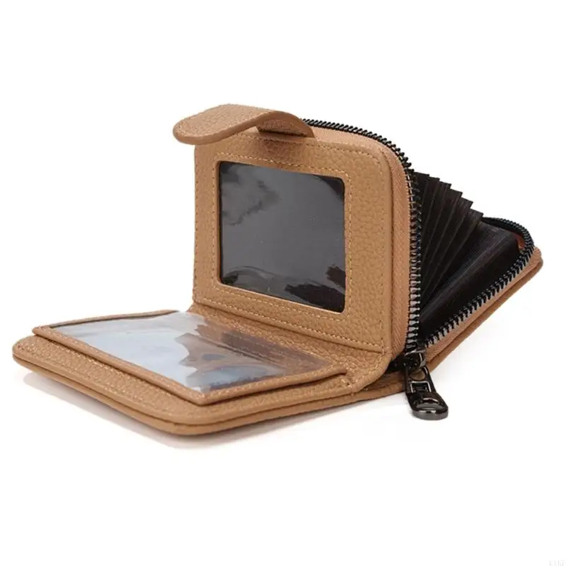 Billetera tarjeta cuero multifuncional con 12 ranuras para tarjetas almacenamiento tarjetas viaje K1KF