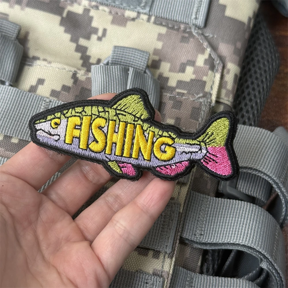 Parche táctico bordado pesca con velcro para brazalete mochila - imagen 5