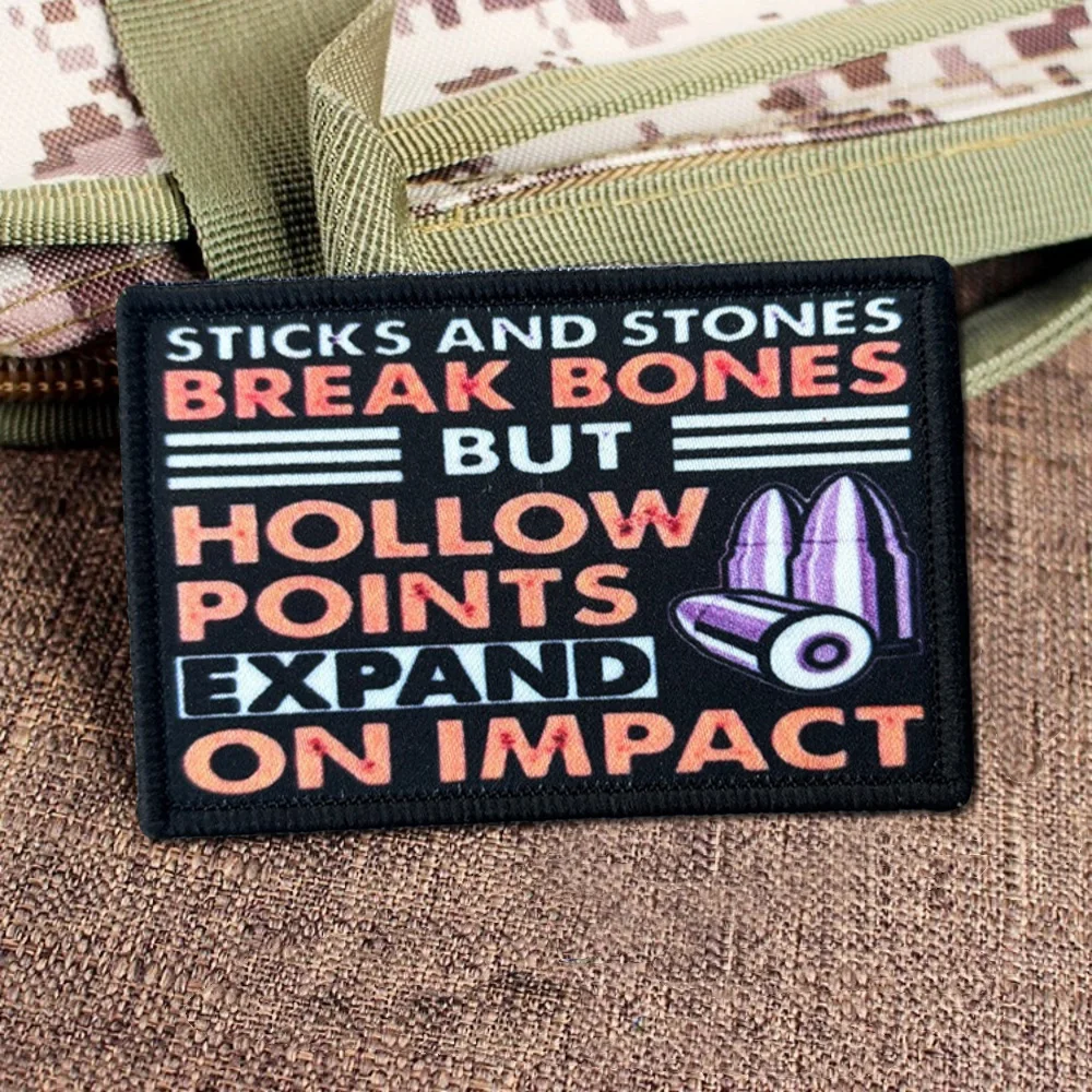 Palos y piedras divertido Meme Velcros parche táctico moral gancho bucle sujetador divertido ejército pegatina insignia para mochila