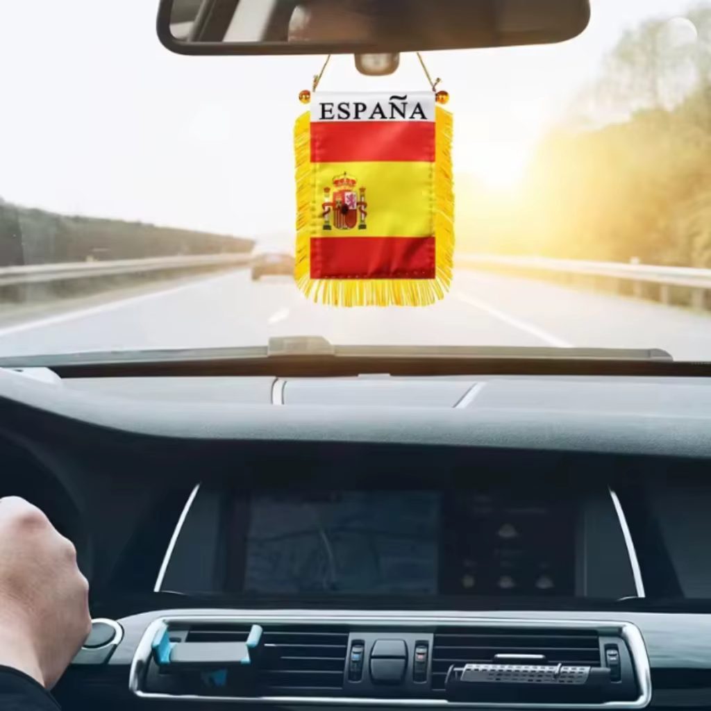 Mini bandera española doble cara para retrovisor de coche