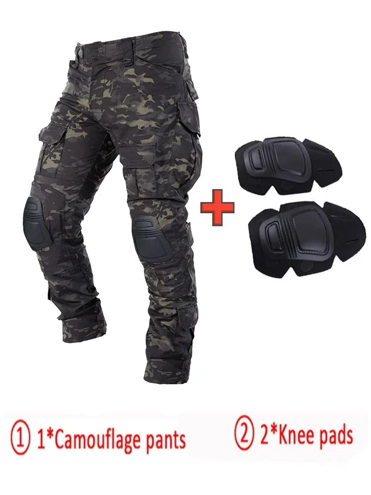 Ropa de exterior para hombre, uniforme, camisas tácticas, pantalones de caza de camuflaje, coderas/rodilleras, Tops, pantalones Cargo, resistentes al desgaste - imagen 4