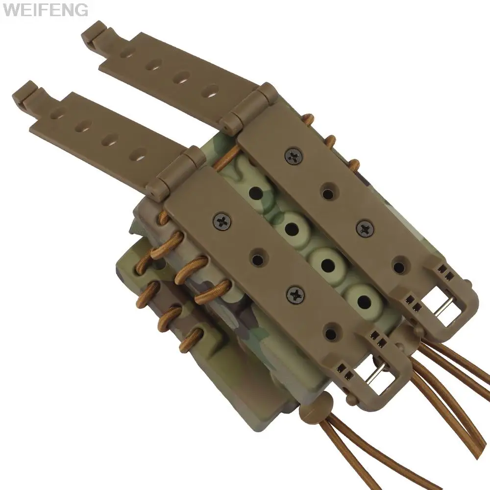 Estuche doble de 9mm/5,56mm para Rifle Molle M4 AR15 M6 AK Mag, funda para pistola táctica, soporte de liberación rápida - imagen 5
