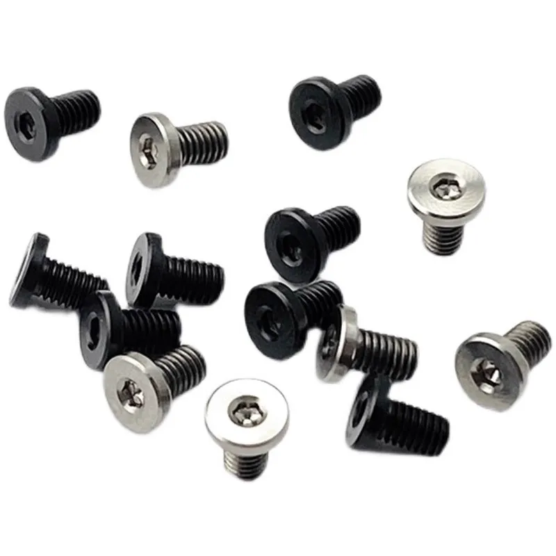 Mango de aleación de titanio para cuchillo, tornillo Hexagonal de cabeza plana, tornillo de rosca M3.5, husillo de sujeción, pieza de bricolaje, 10 unidades por lote - imagen 3