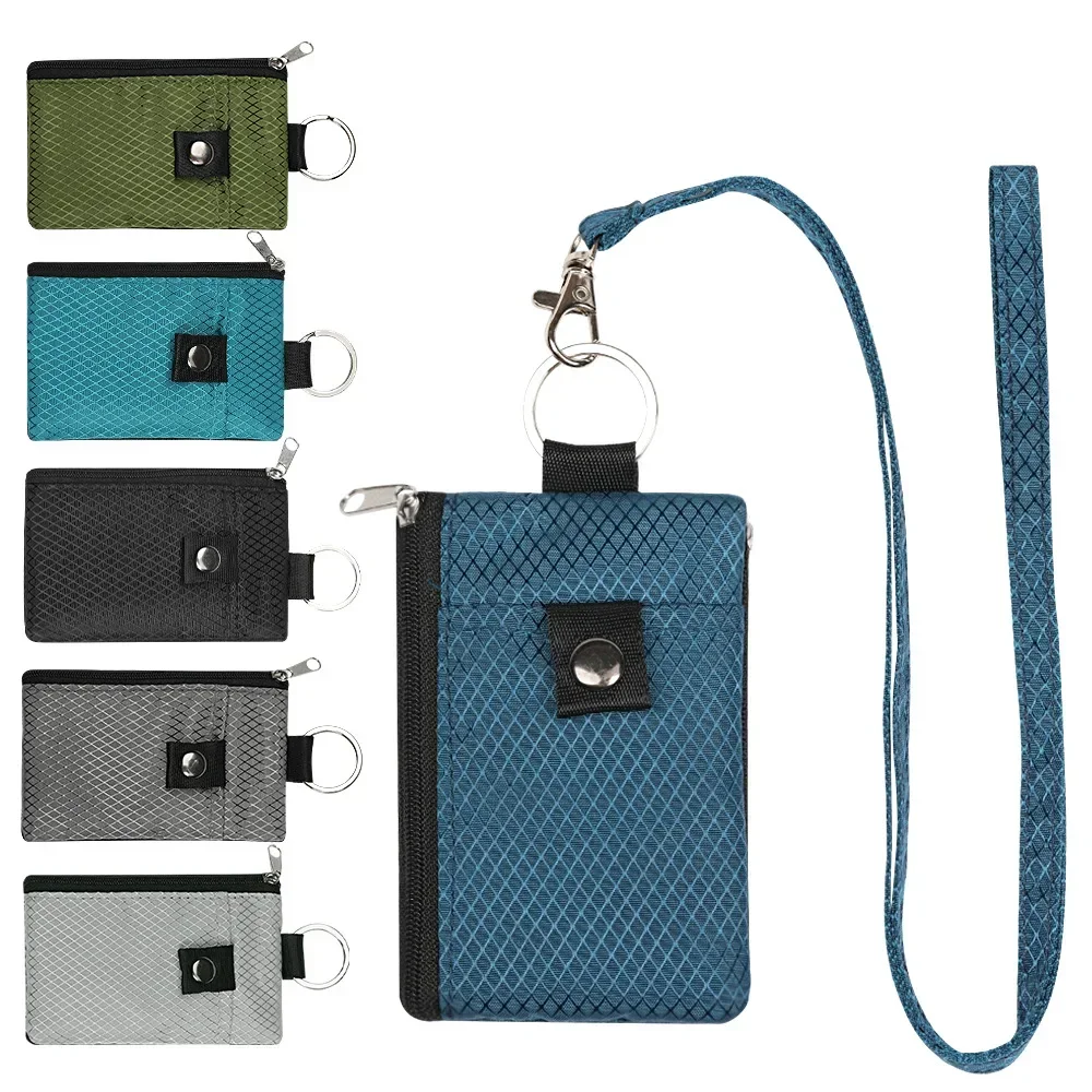 Popular cartera de pulsera con bloque Rfid sólido, billetera con protección de señal, bolsa de tarjeta antirrobo, billetera de almacenamiento impermeable para colgar en el cuello - imagen 2