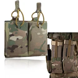 Bolsa táctica M4 5,56, individual y doble para revistas, sistema Molle de nailon 1000D, bolsa de almacenamiento doble, accesorios de caza para Rifle Airsoft