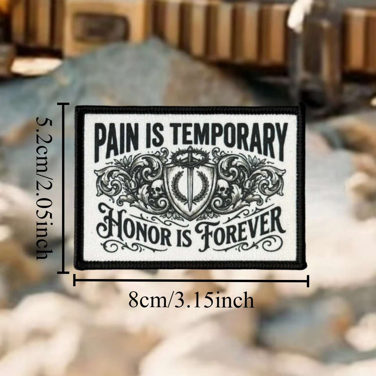 Parche táctico El Dolor es Temporal Honor Eterno–Gancho bucle mochila - imagen 3