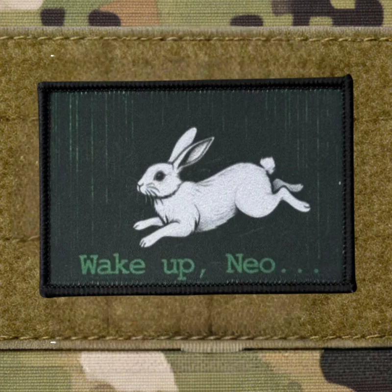 Parche táctico conejo Wake Up Neo Matrix con velcro para mochila