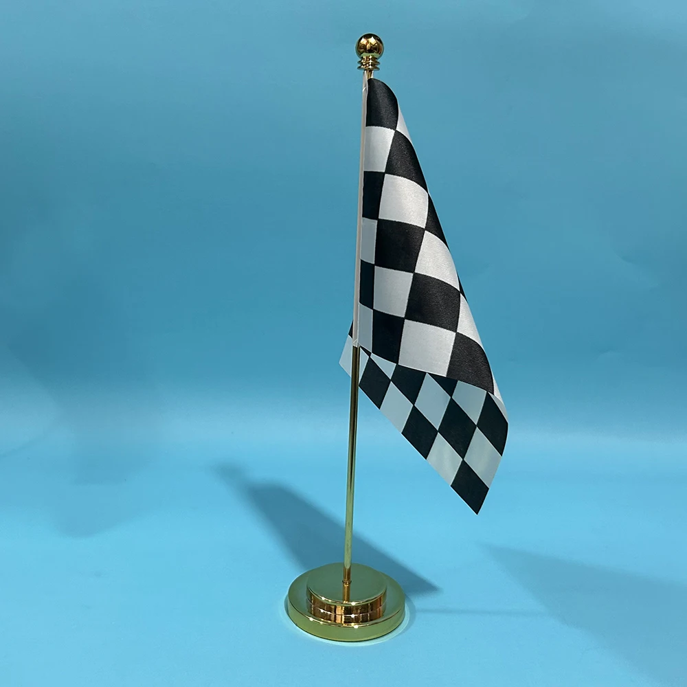 BANDERA DE SKY, bandera de escritorio de oficina, bandera de carreras a cuadros en blanco y negro, 14x21cm, bandera nacional de carreras de poliéster, adornos de escritorio, banderas - imagen 3
