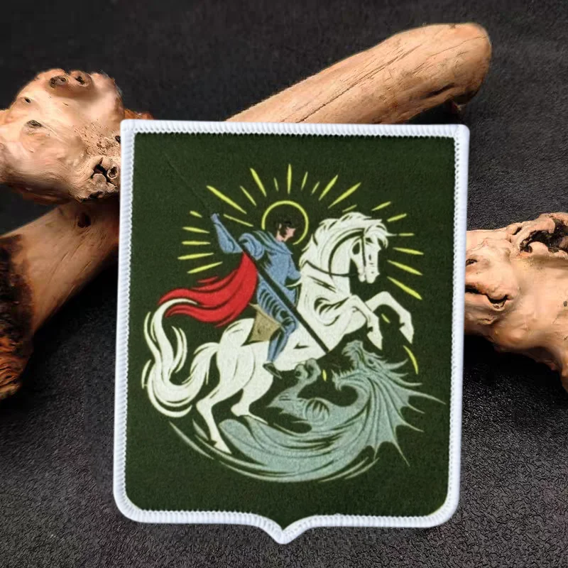 Parche estampado de George The Victorious, chaleco táctico, insignia de moral con gancho y bucle, pegatinas decorativas para mochila, parches para brazalete para ropa - imagen 3