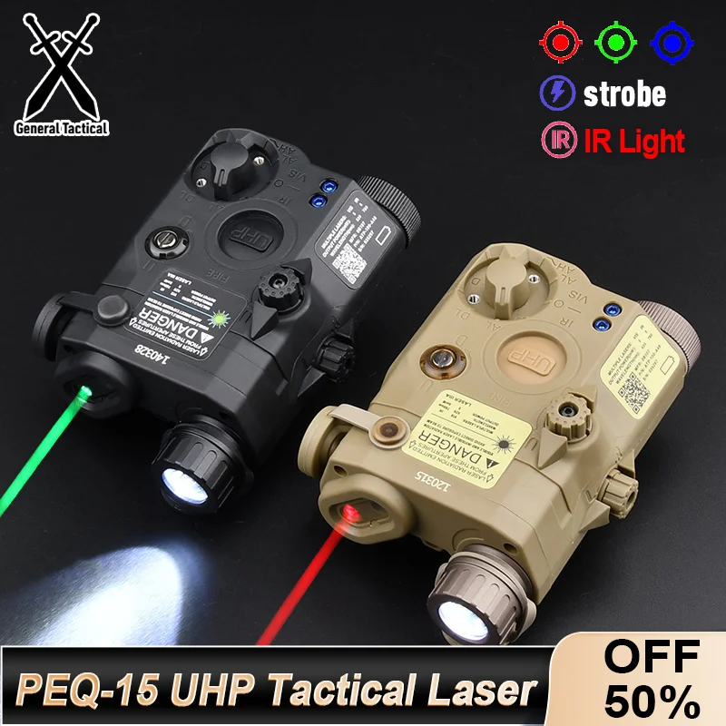 WADSN táctico Airsoft UHP AN PEQ 15 PEQ-15 LA5C punto rojo verde azul indicador láser IR luz de relleno caza explorador AR15 riel de 20MM