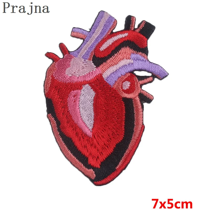 Prajna-parches bordados de corazón para ropa, 10 piezas, Van Gogh Waves, Alien, UFO, planchar para ropa, Punk, Calavera - imagen 3