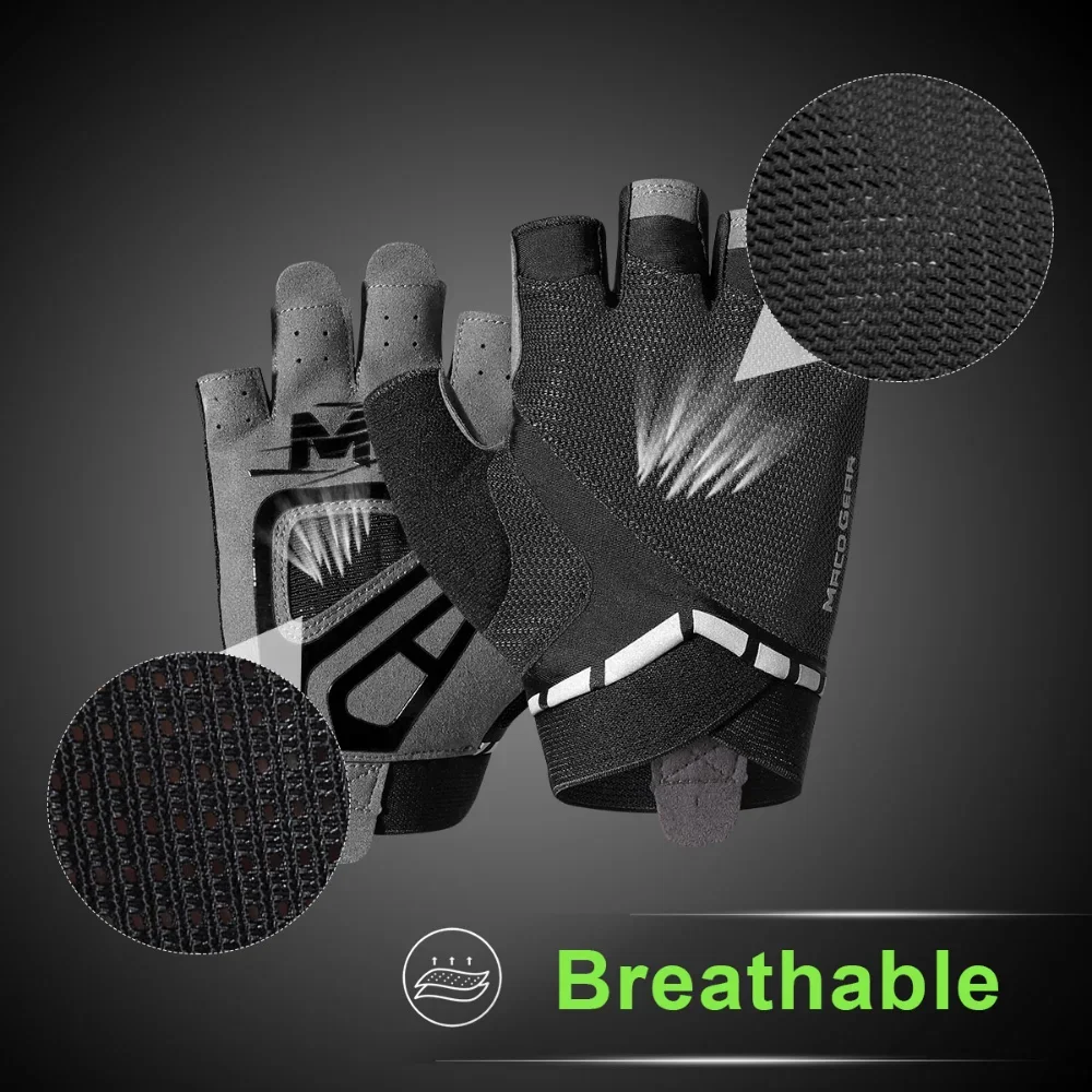 Guantes de ciclismo de medio dedo para hombre y mujer, bicicleta de montaña, transpirables, antideslizantes, para correr, deportes, gimnasio, Fitness, equipo de equitación - imagen 4